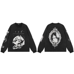 American ERD melancholy rich second-generation trendy brand cleanfit hem rolled edge long sleeved Vibe high street T-shirt couple style (14)