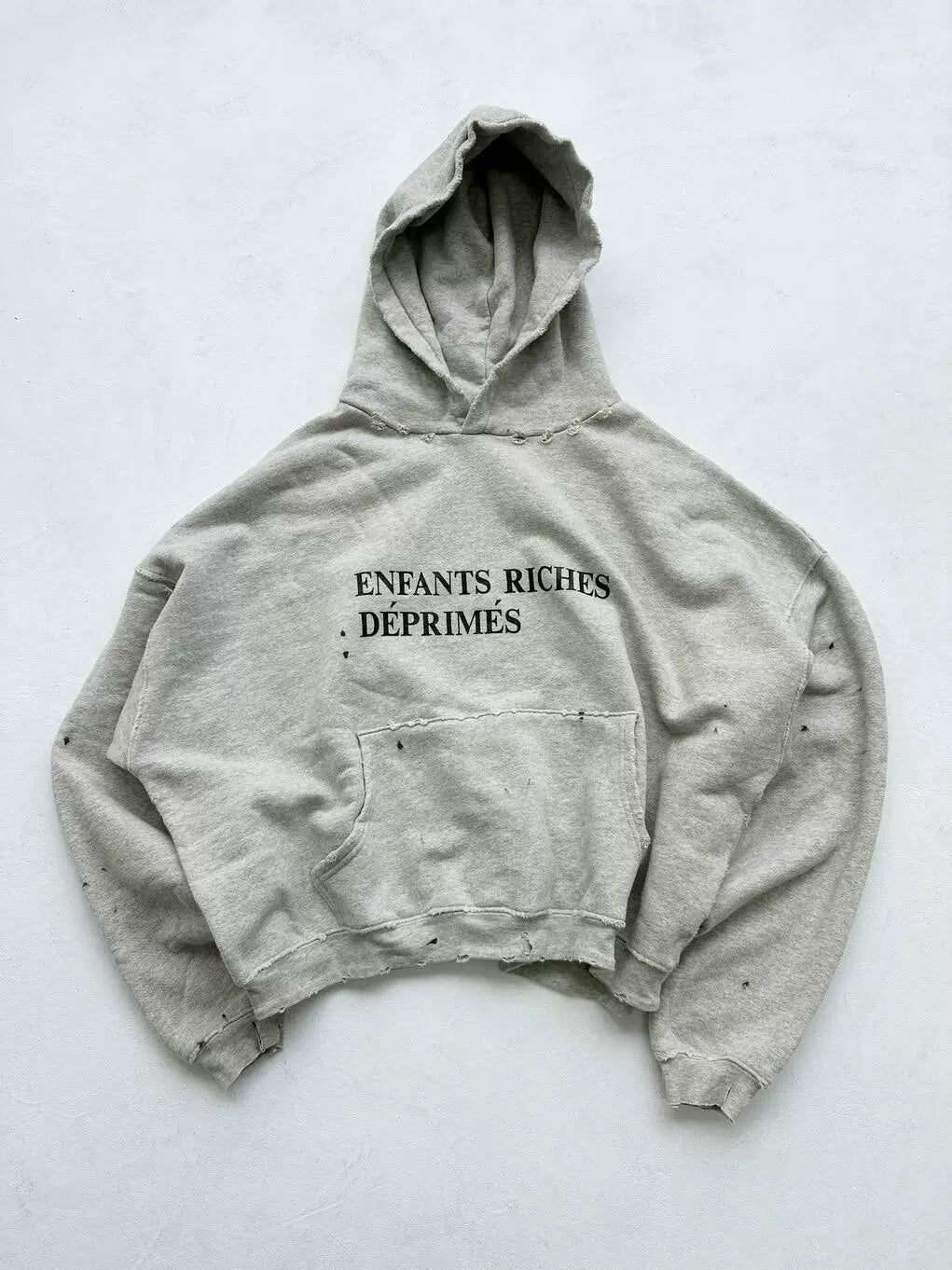 ERD melancholic rich second-generation letter printed distressed hoodie worn out American casual loose heavyweight sweatshirt
