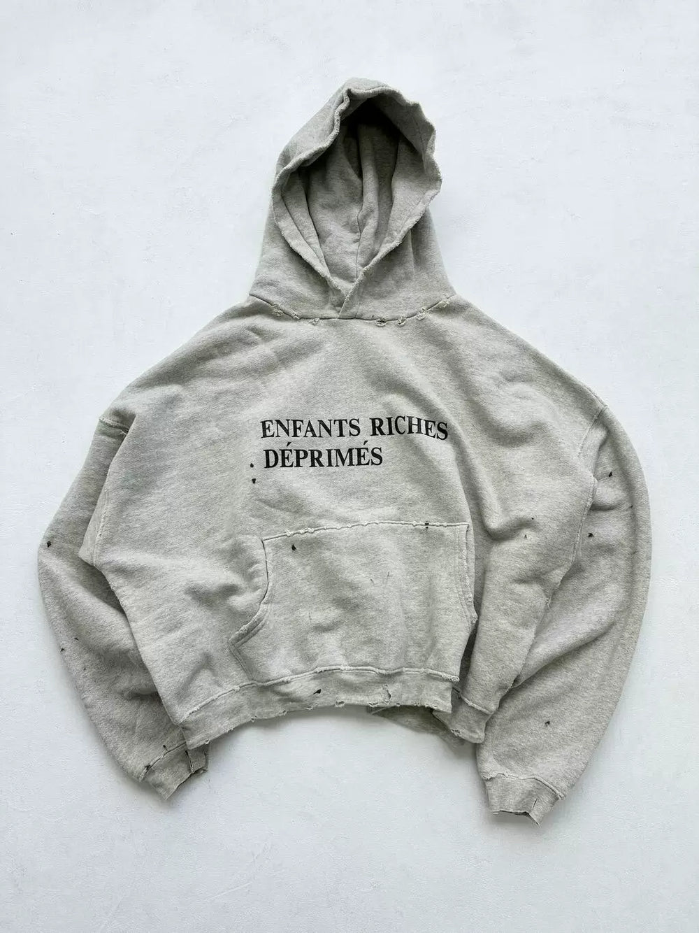 ERD melancholic rich second-generation letter printed distressed hoodie worn out American casual loose heavyweight sweatshirt