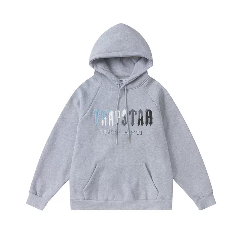 Trapstar autumn and winter casual sports suit hooded sweatshirt pants pullover simple letter drawstring top pants (11)