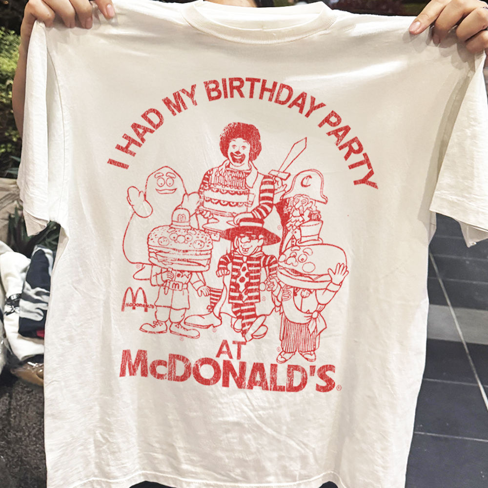 90s I Had My Birthday Party At Mcdonald's Rare Washed White T-Shirt