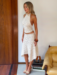 SYNTHIA CROCHET TOP - CREAM