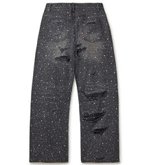 Vale Forever Rain Rhinestone Denim Jeans — Black