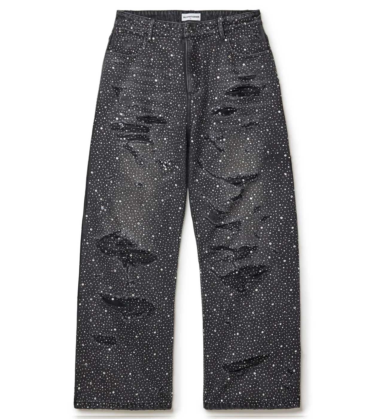 Vale Forever Rain Rhinestone Denim Jeans — Black
