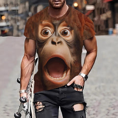 Mens Ethnic-Style Printed Crew-Neck Short-Sleeve T-Shirt (1)