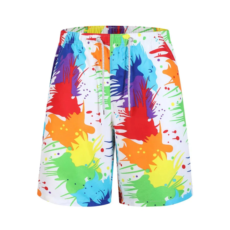 Men's Ditsy Floral Stripe Camouflage Vacation Regular Fit Men's Bottoms