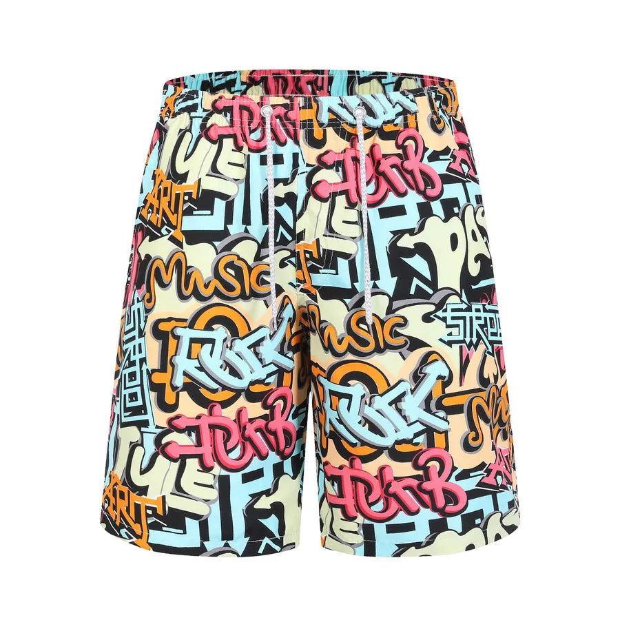 Men's Ditsy Floral Stripe Camouflage Vacation Regular Fit Men's Bottoms